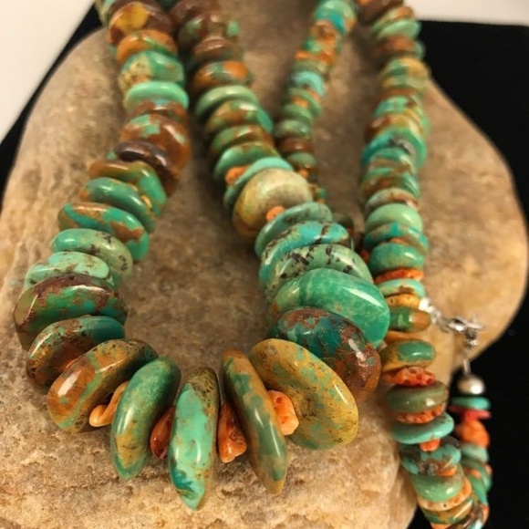 COPY - Navajo Green Turquoise Sterling Silver Spi…